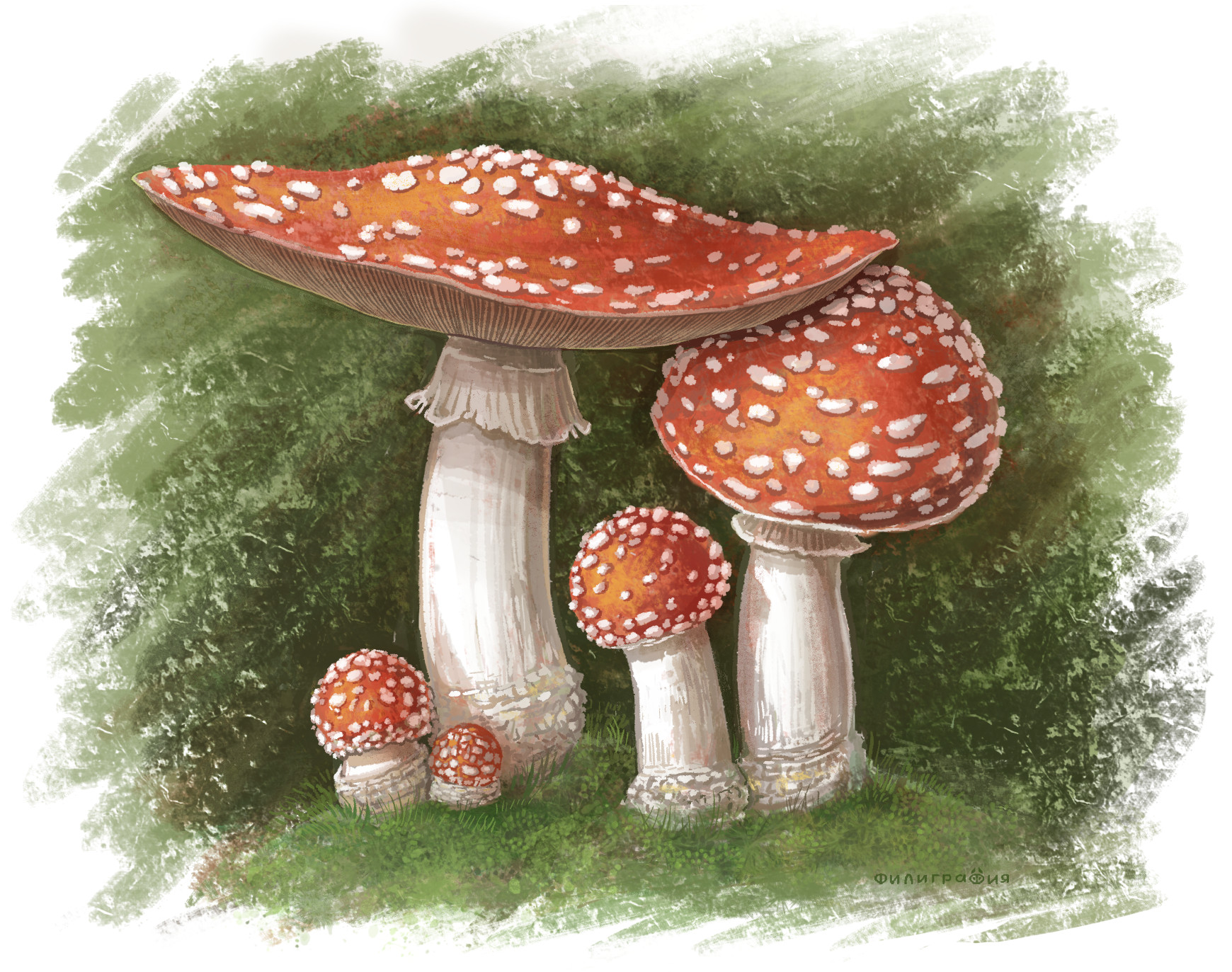 Мухомор рисунок для детей