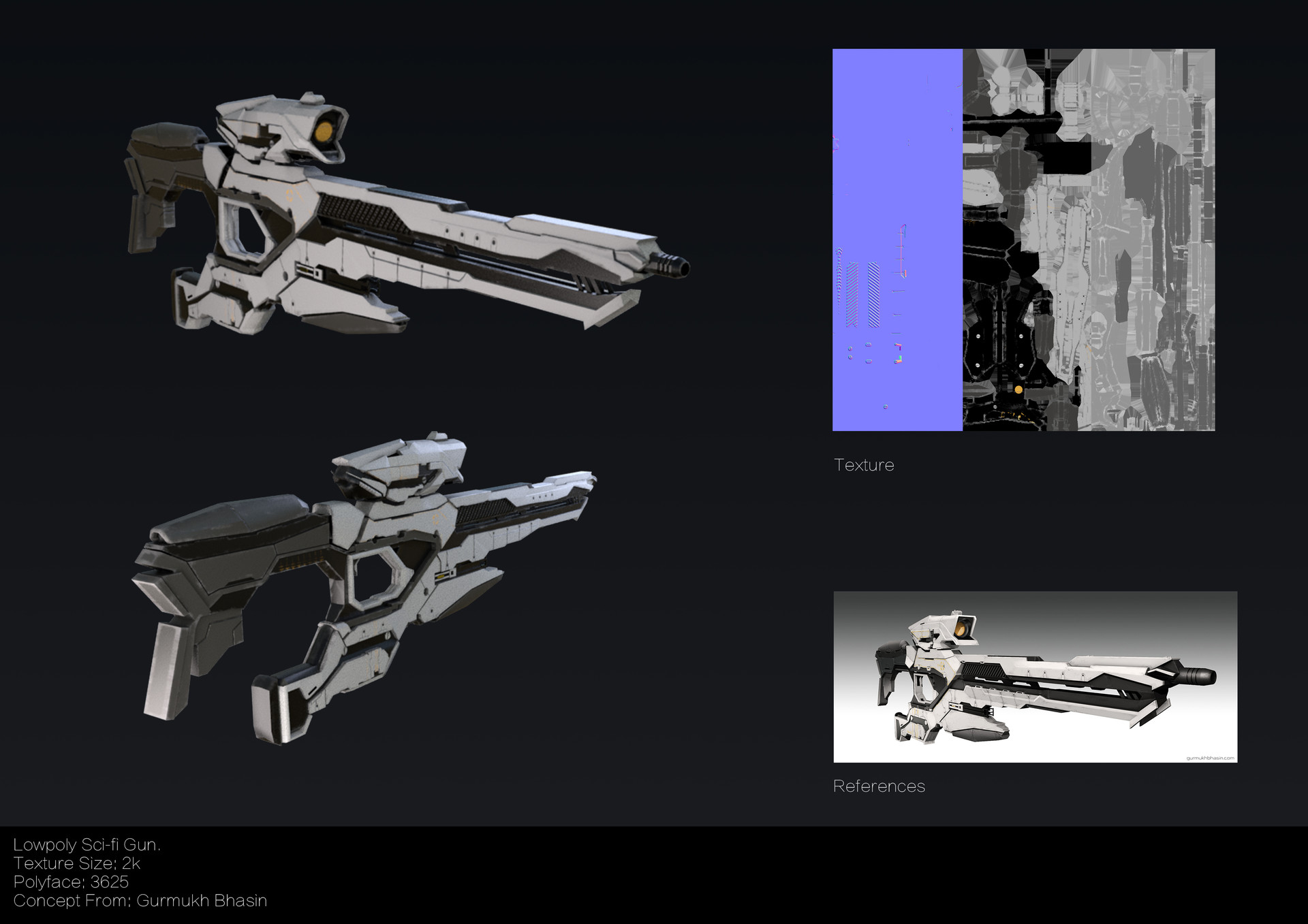 Artstation Lowpoly Sci Fi Gun 伟 松