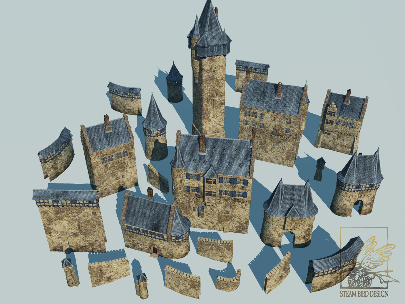 The Koenigsburgh - Individual elements can be arranged into any layout for a castle