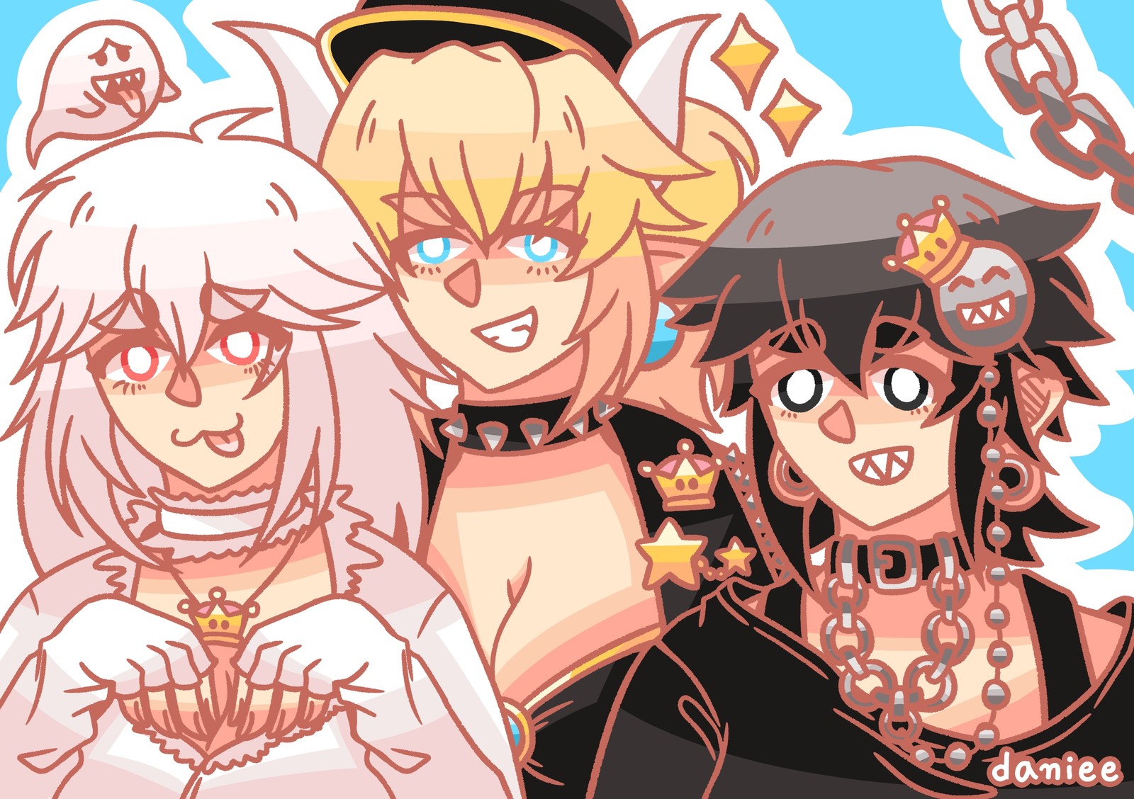 Artstation Boosette Bowsette Chain Chompette Danielle Gayle Do you prefer booette or boosette? boosette bowsette chain chompette