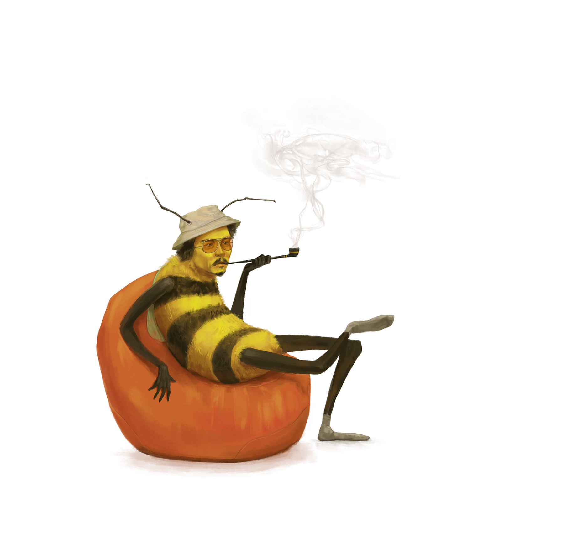 Artstation Bee In The Image Of Johnny Depp Sitting In The
