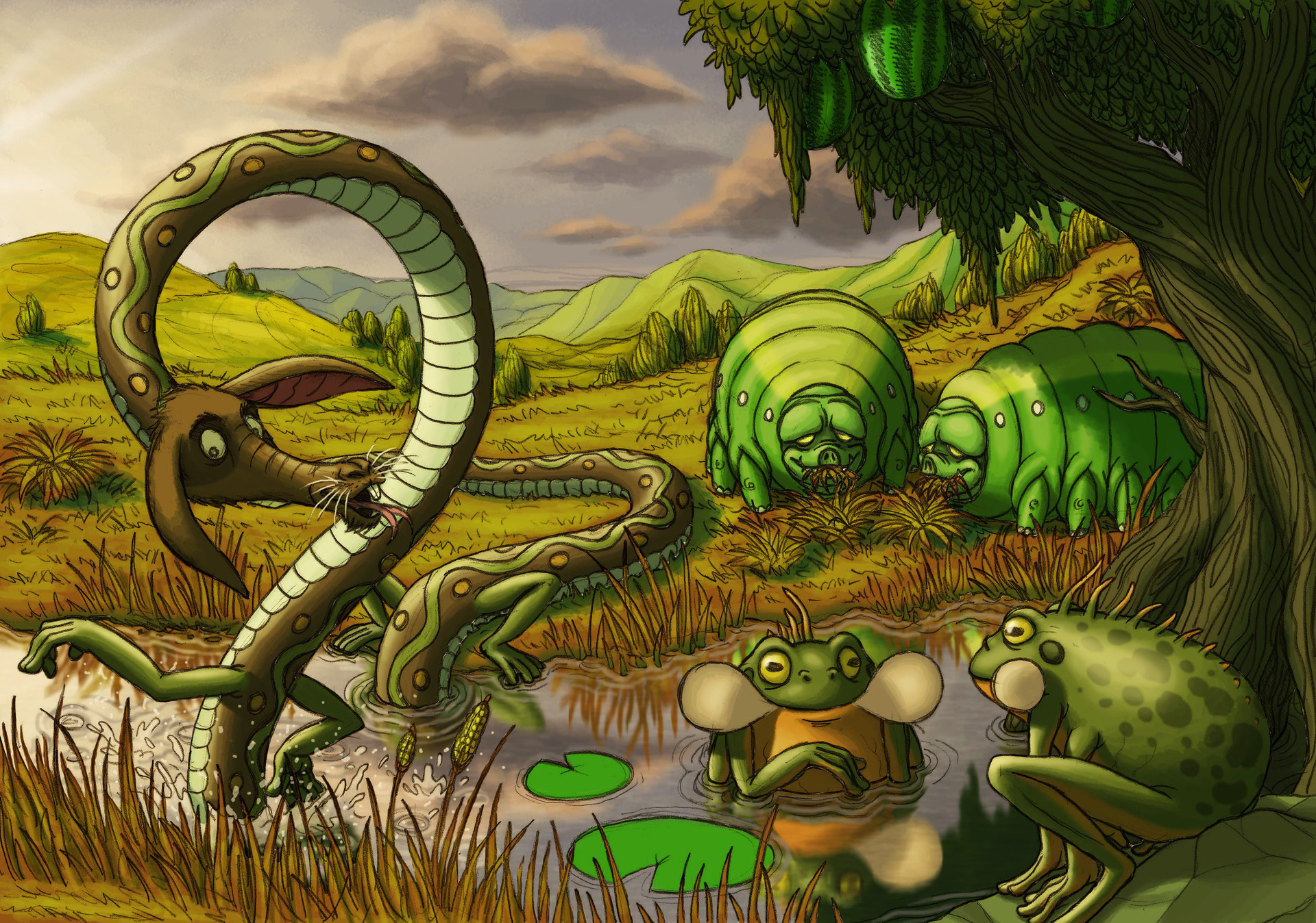 Jean Vervelle Twas brillig... original graphic interpretation