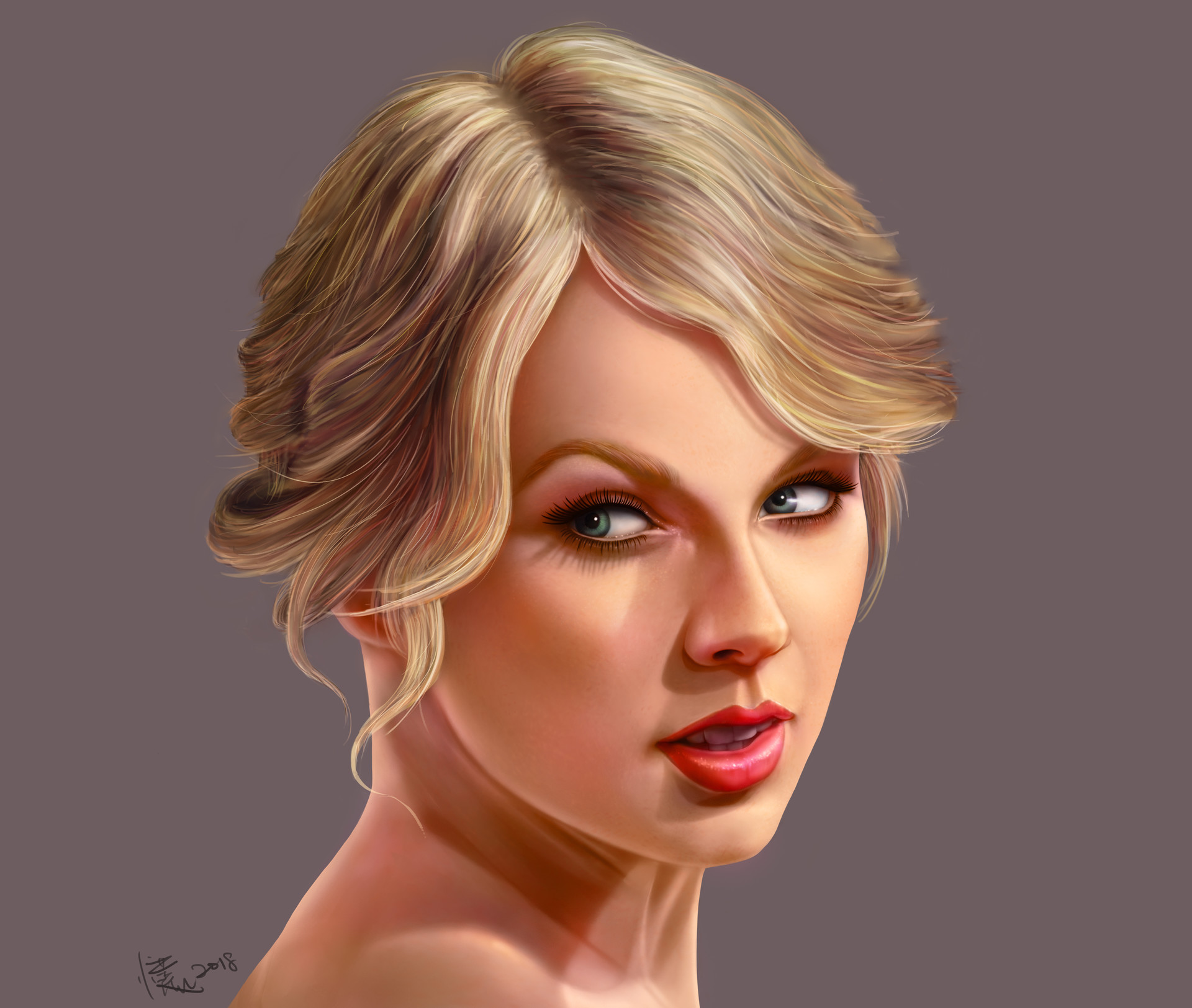 Artstation Taylor Swift Portrait Painting Deff Huai