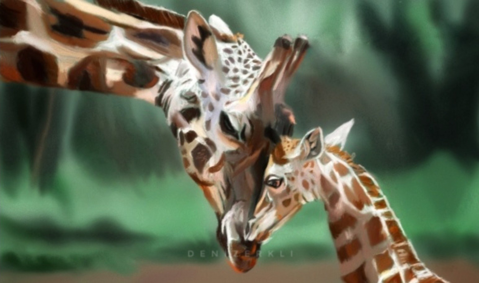 ArtStation - Mother/ Baby Giraffe