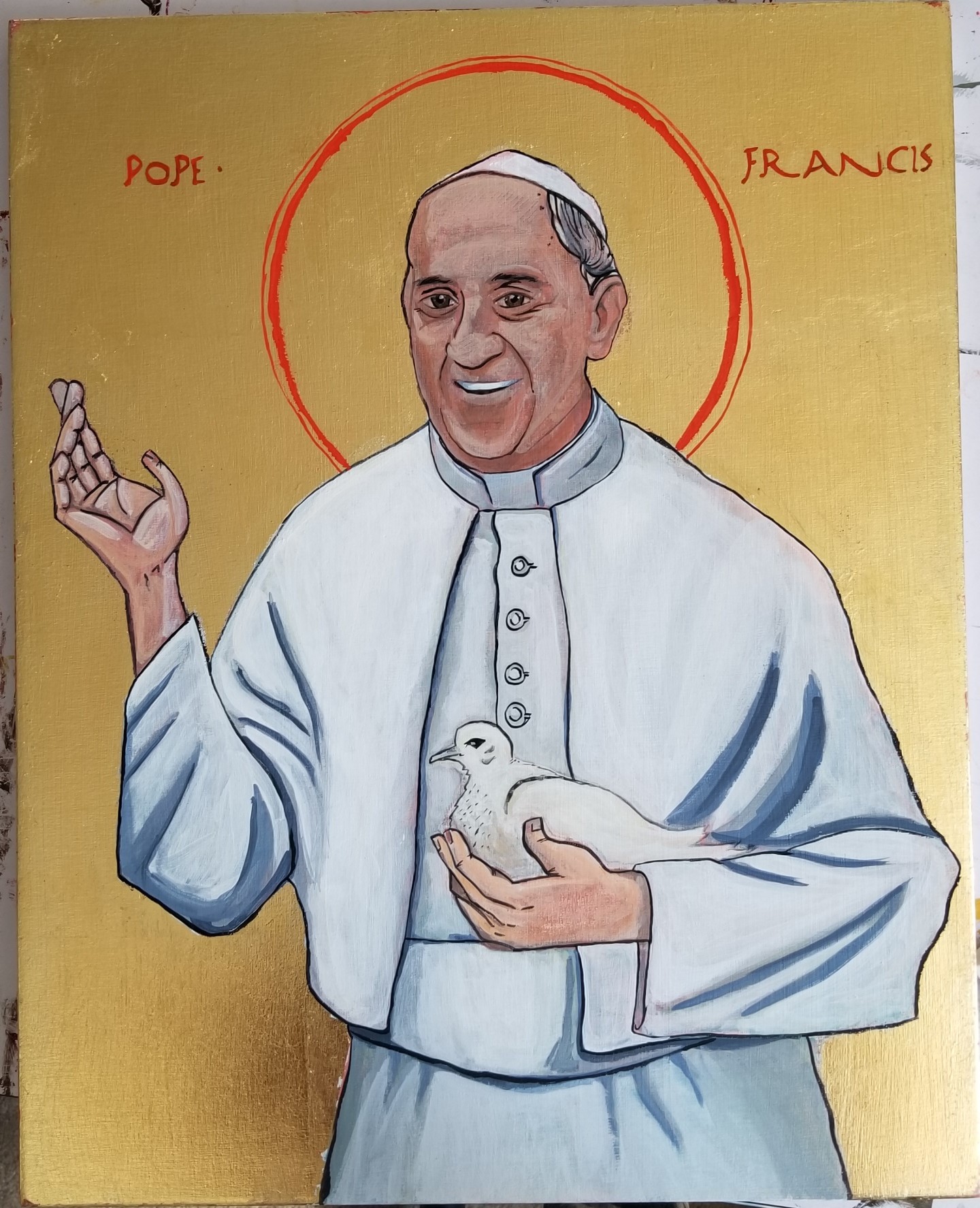 Artstation Contemporary Painting Of Pope Francis Brad Correia