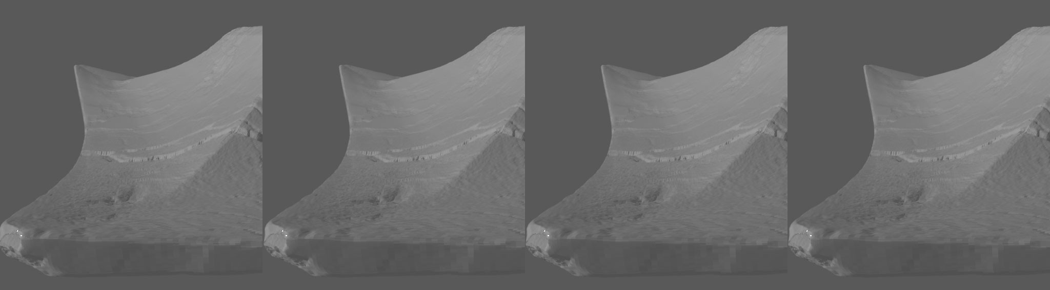 highres sculpt for comparison with below. Note the sharp edges get lost e.g. the damaged corner