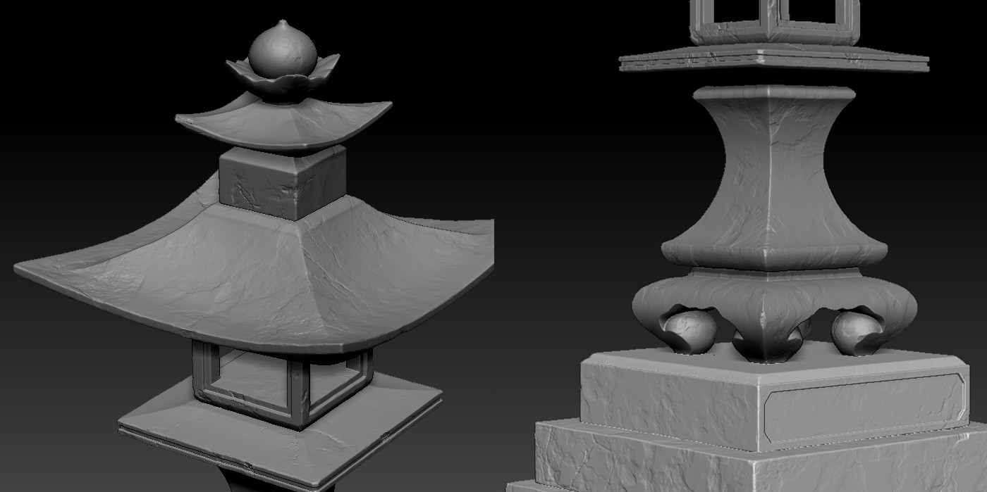 Damage pass in Zbrush - mostly alphas, trimed edges and a bit of NoiseMaker.