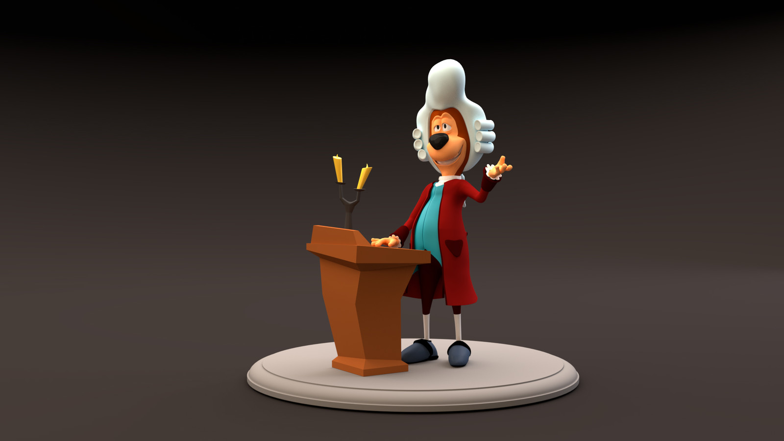 George the Butler, 3D model, front