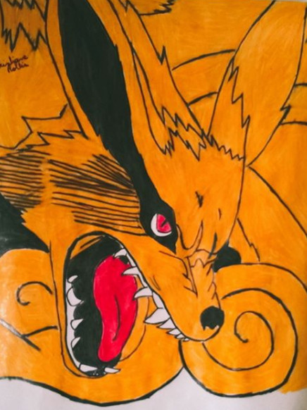 nine tailed fox drawing