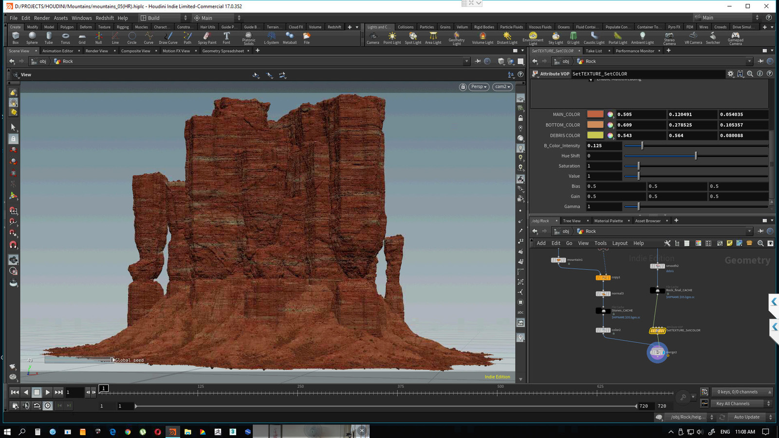 on the right, there are some controls that I made for AttributeVOP, to manipulate color of the texture and some other stuffs. 