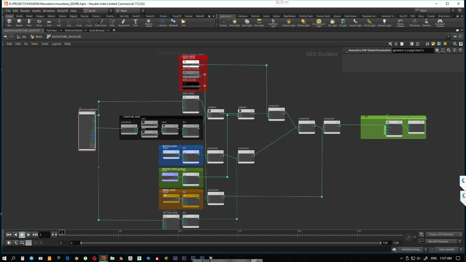 this is how the AttributeVOP node, that creates a texture, looks like.