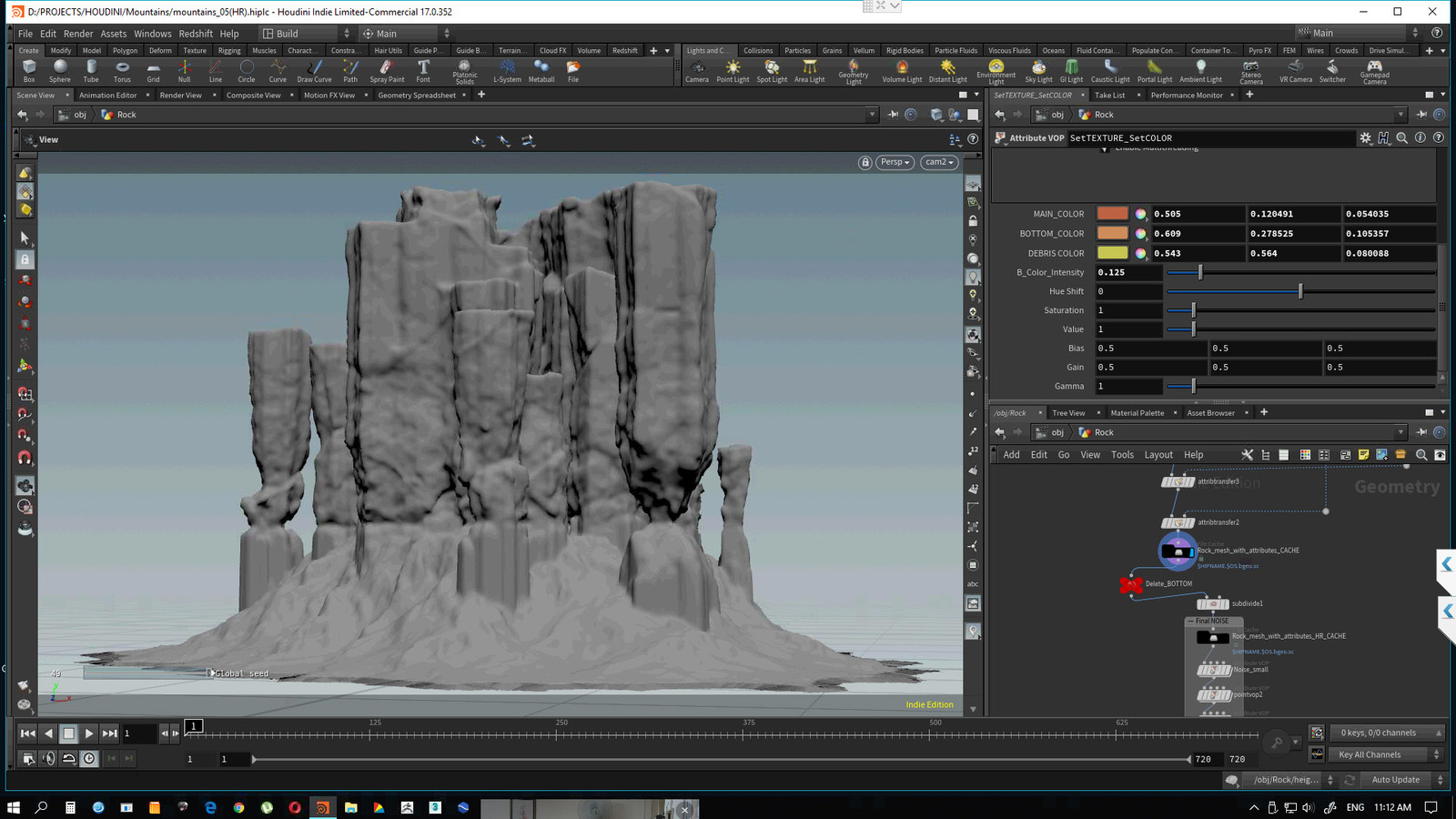 smoothing normals before applying more fine details with noise