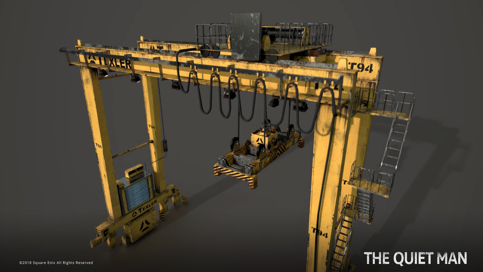I had a fun time working on this shipping crane I created from a proxy. 
This was the first large scale use of our in engine material layering workflow whose pipeline I helped develop for the project.