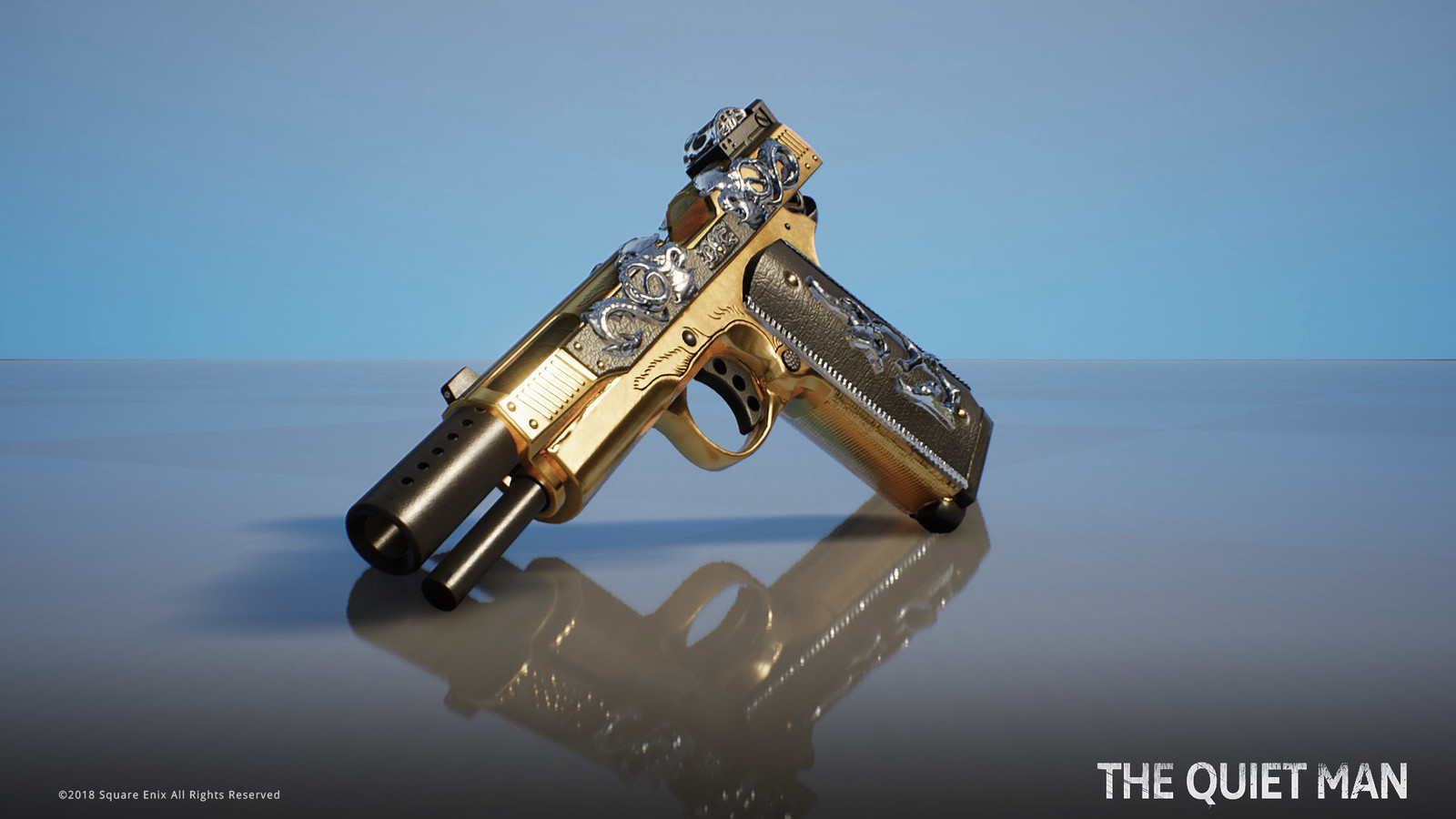 Taye's pistol with slide pulled back
