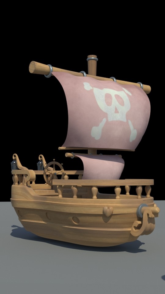 Texturing and shading. Model provided by Hampa Studio