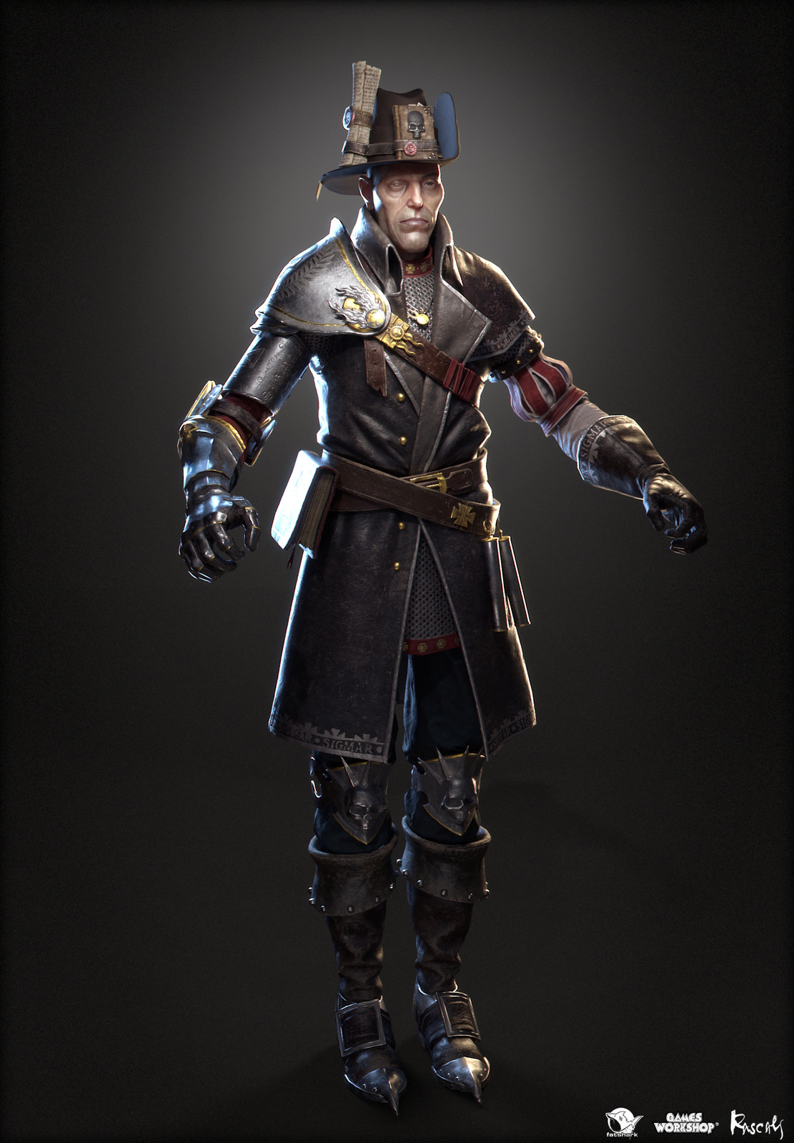 Victor Saltzpyre: Witch Hunter Captain is one of the playable hero variants Rascals made for Warhammer: Vermintide II, Fatshark's award-winning co-op meelee action published by Games Workshop.