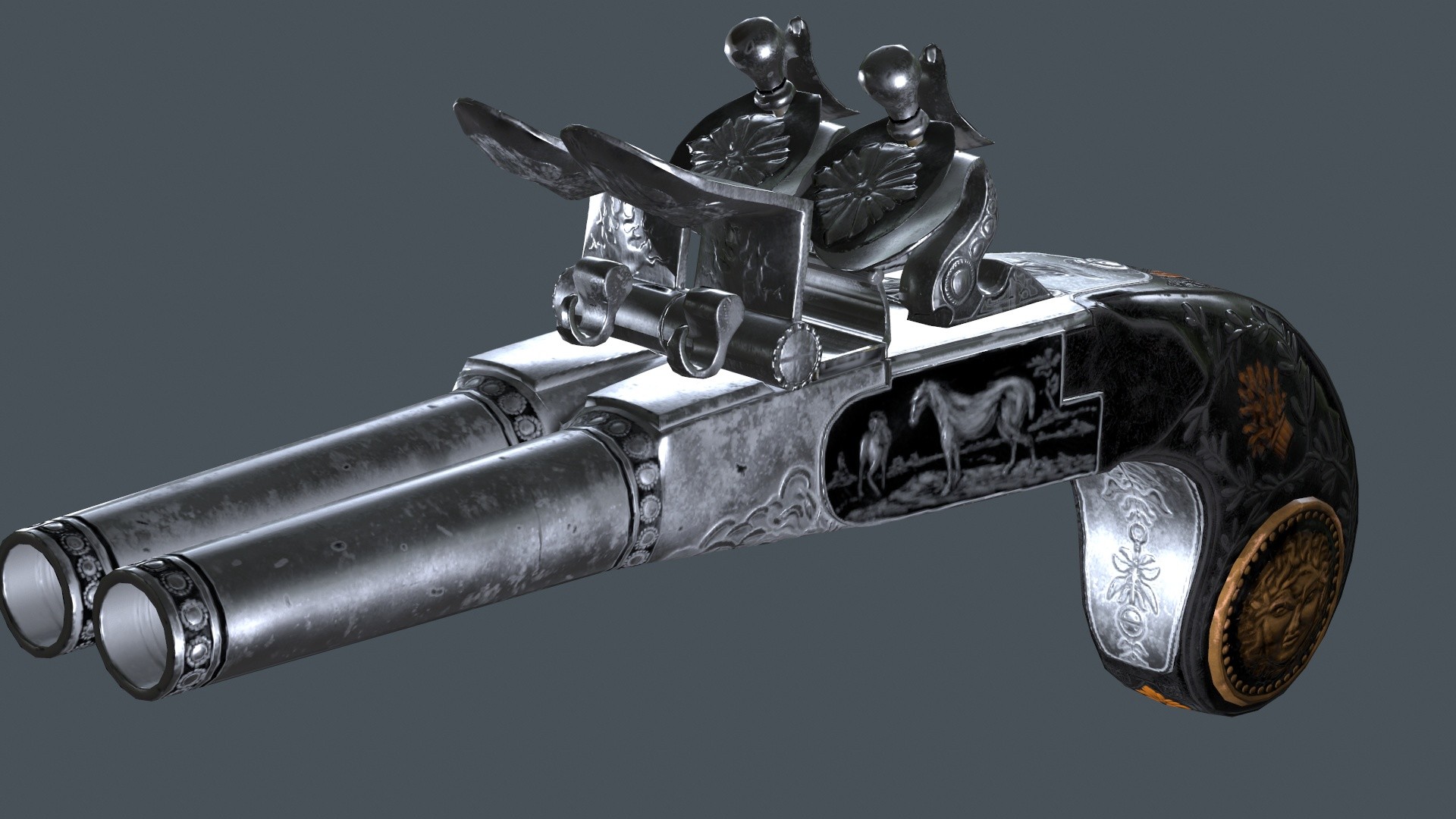 Artstation Double Barreled Turn Off Flintlock Pistol Wip Frank Images, Photos, Reviews