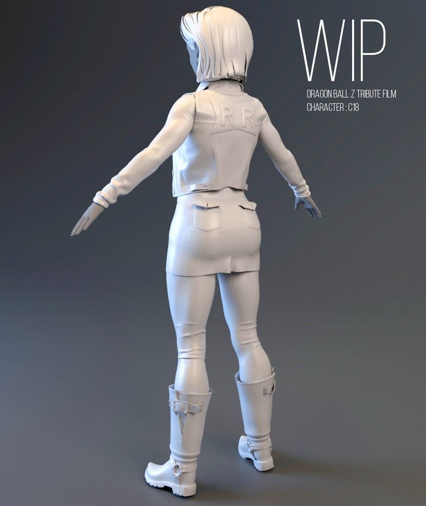 Artstation Dragon Ball Z C18 Character Sculpt Wip Emilie Boisvert