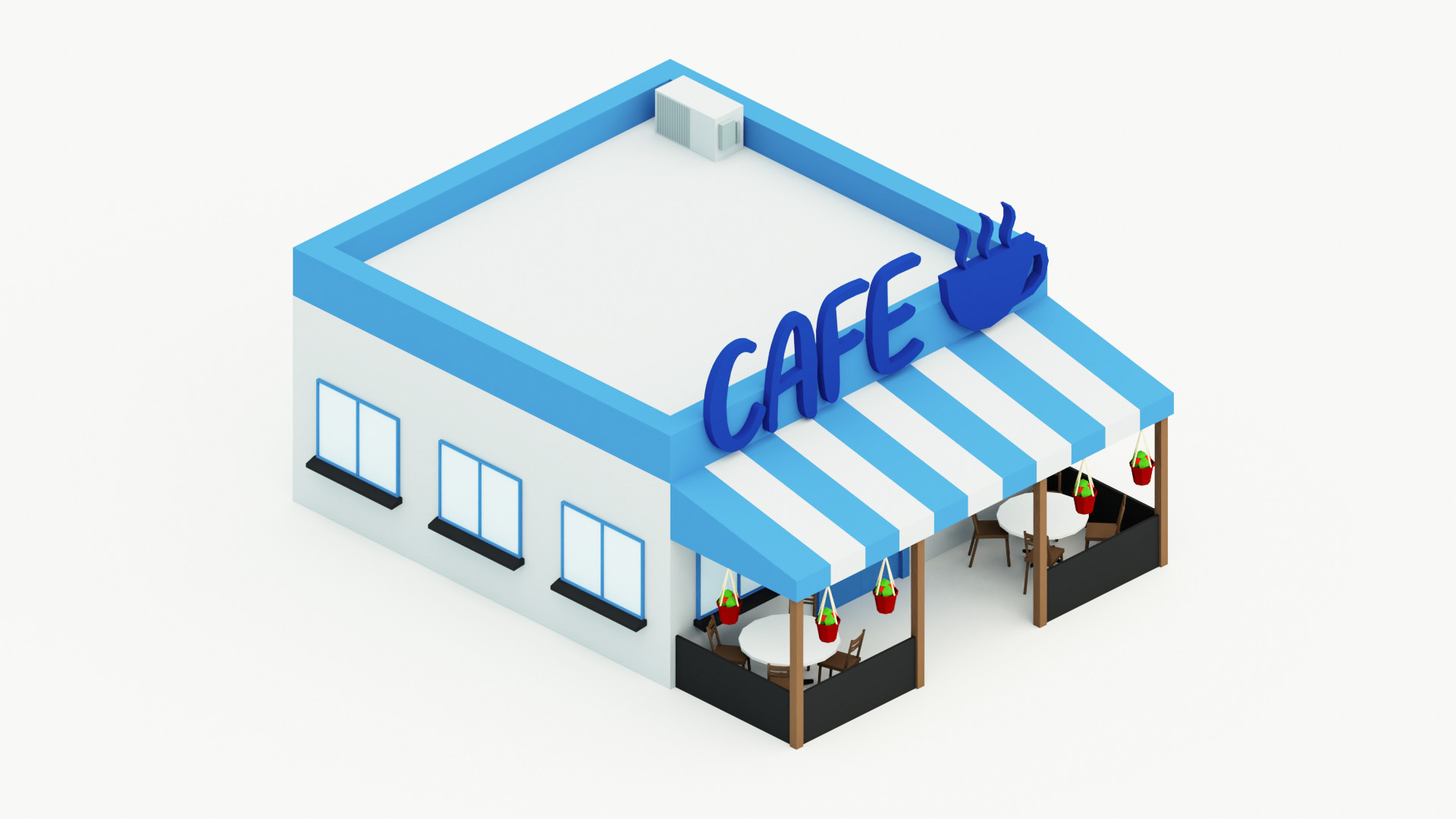 Artstation Low Poly Cafe Blender3d Speed Modelling Matthew Inglis