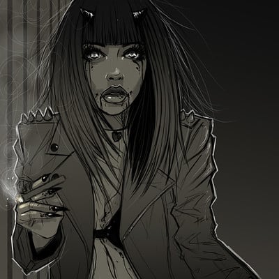 Nyctoinc illustrations zombe girl