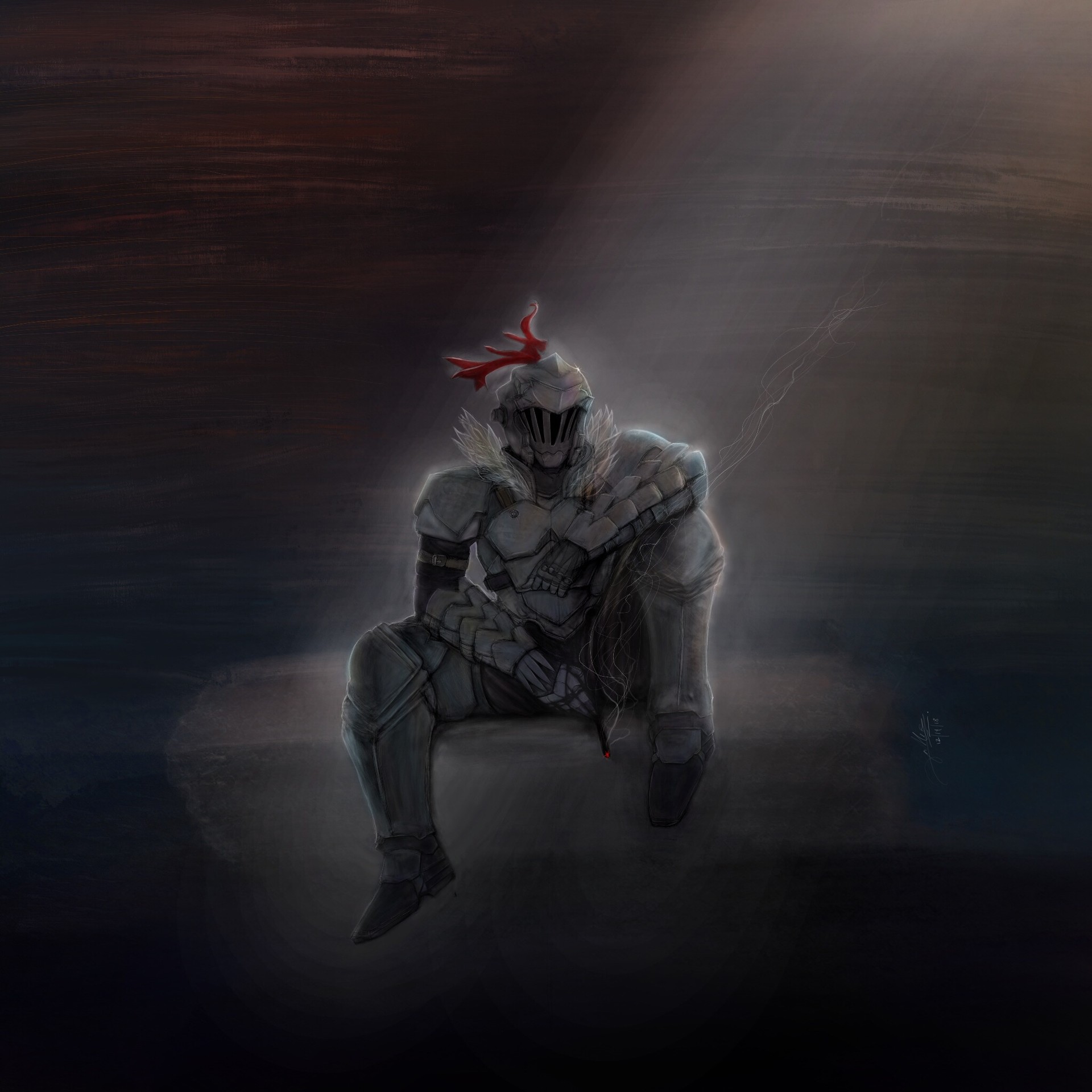 It turned out to be boring so I made a fan art of the anime goblin slayer i...