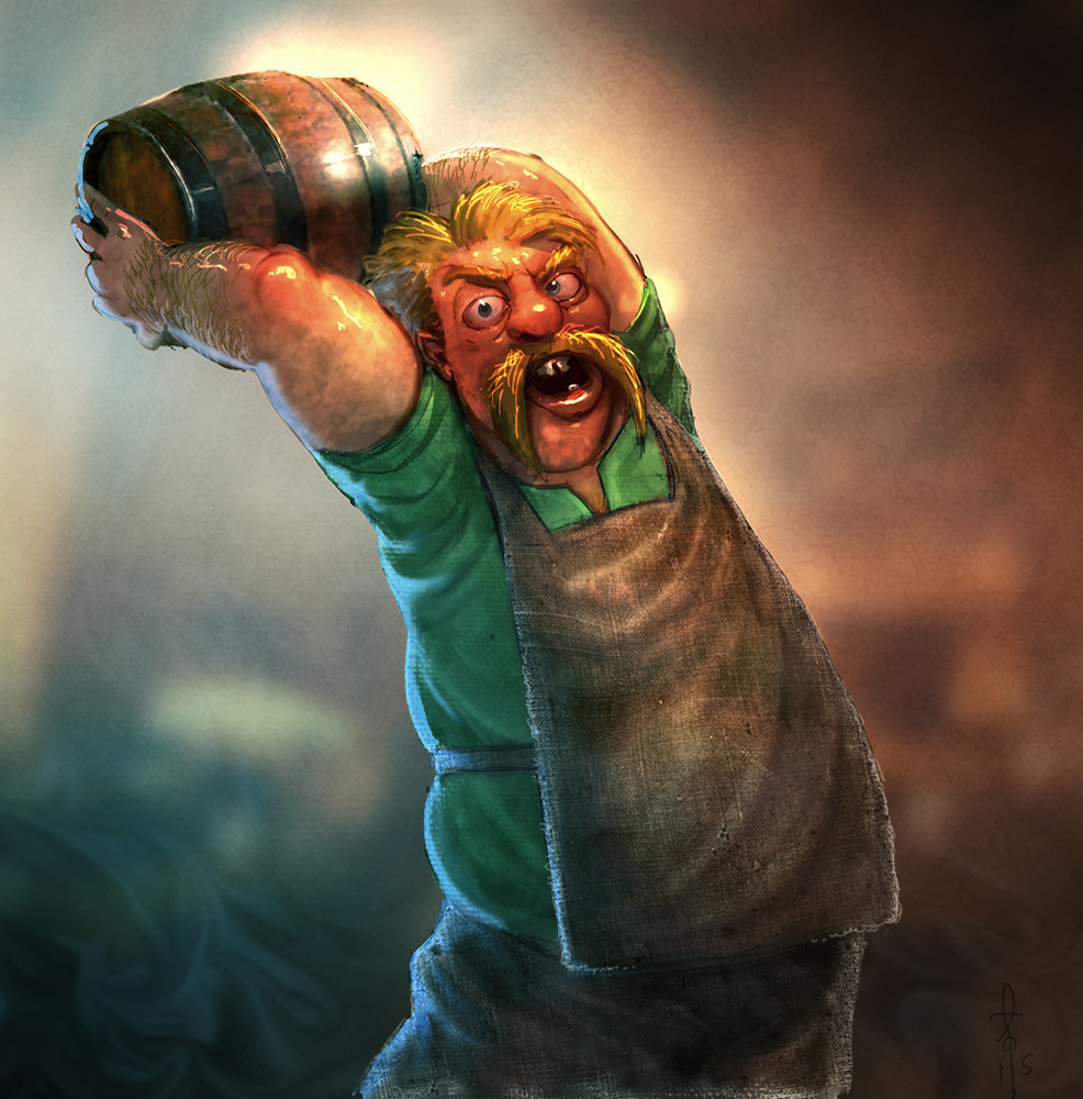 "Fable Fortune" Character exploration. Pub Landlord, done in Photoshop.