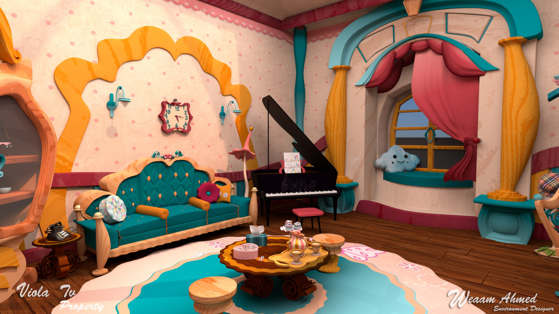 Artstation Living Room For 3d Cartoon Rhymes Weaam Khatab