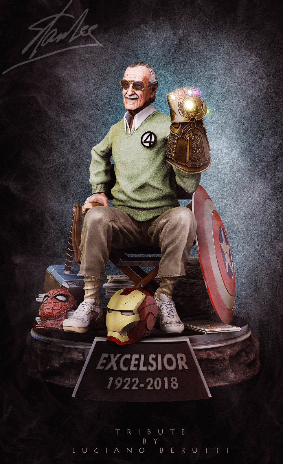 Artstation Tribute For Stan Lee Collectible Statue Luciano Berutti