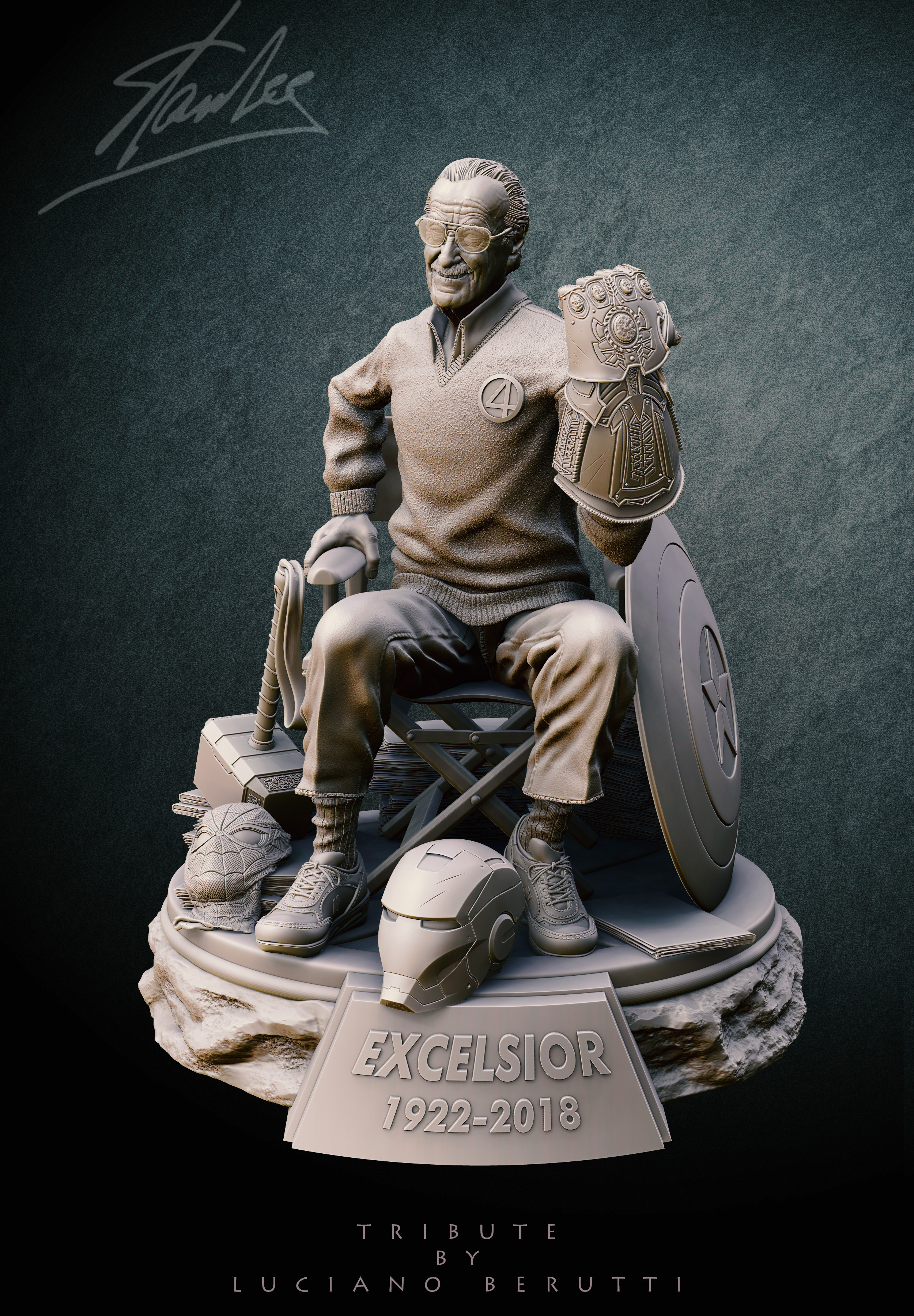 Artstation Tribute For Stan Lee Collectible Statue Luciano Berutti
