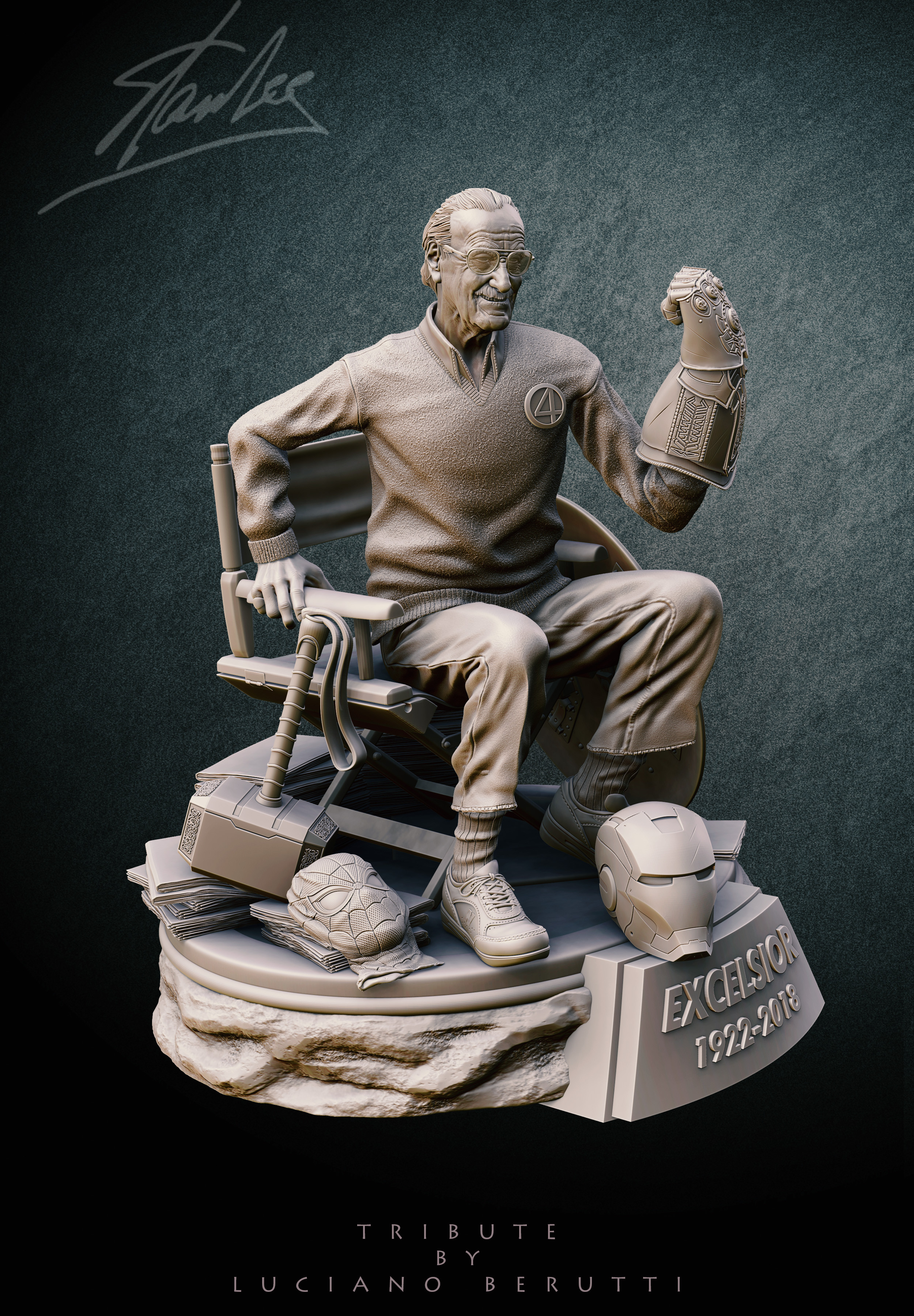 Artstation Tribute For Stan Lee Collectible Statue Luciano Berutti