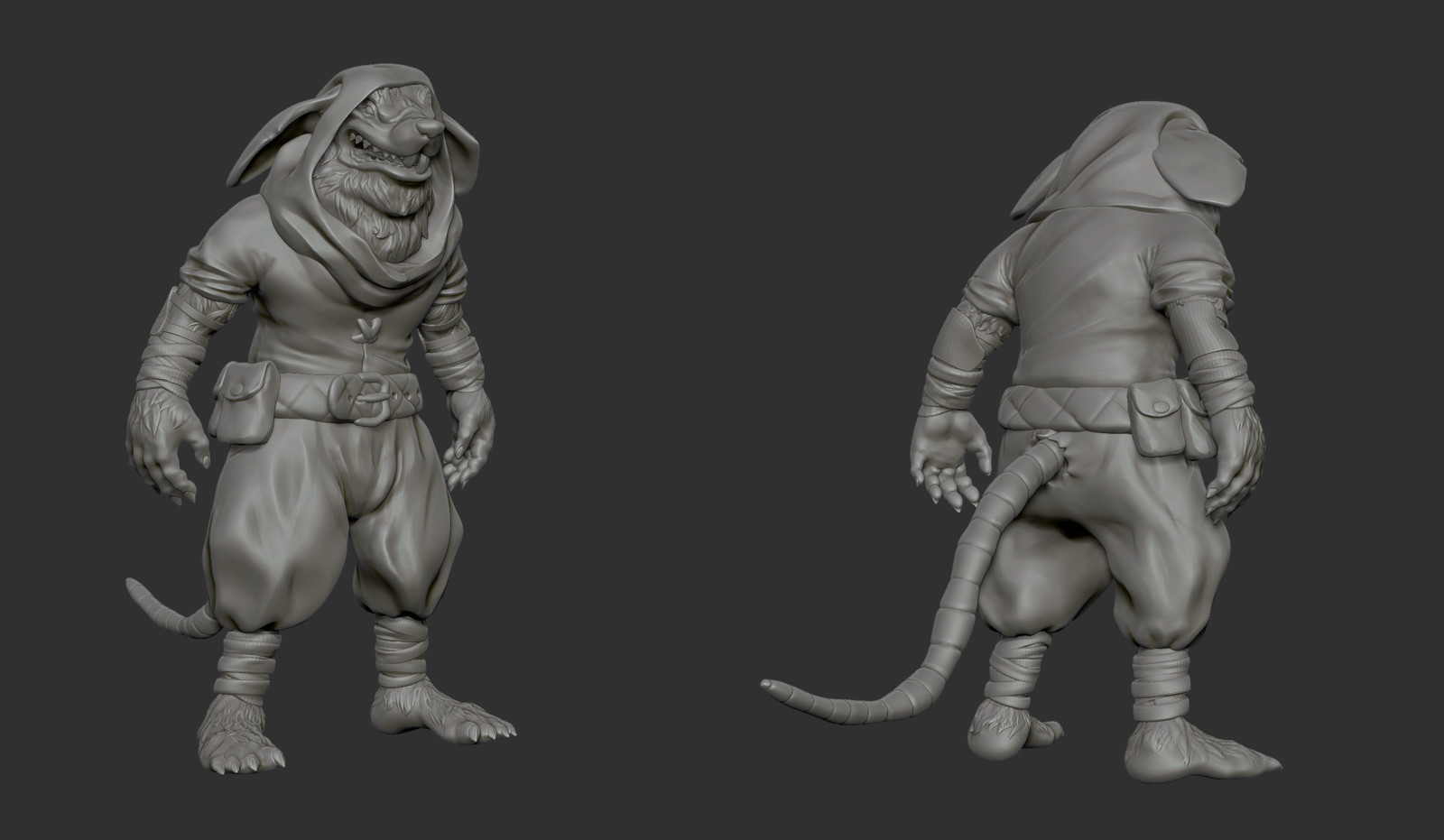 Rat-man: high poly