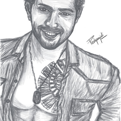 Artstation Pushpanjali Verma Charcoal pencil sketch of varun dhawan. artstation pushpanjali verma