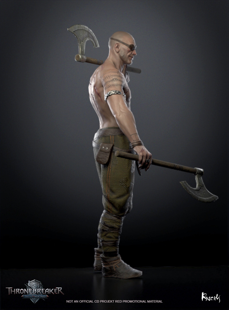 Arnjoff joined Meve's party during a skirmish with the Nilfgaardians in Angren. He sought a worthy death as recompense for his sins. His father was an alcoholic who repeatedly beat him, his mother and his brother. 