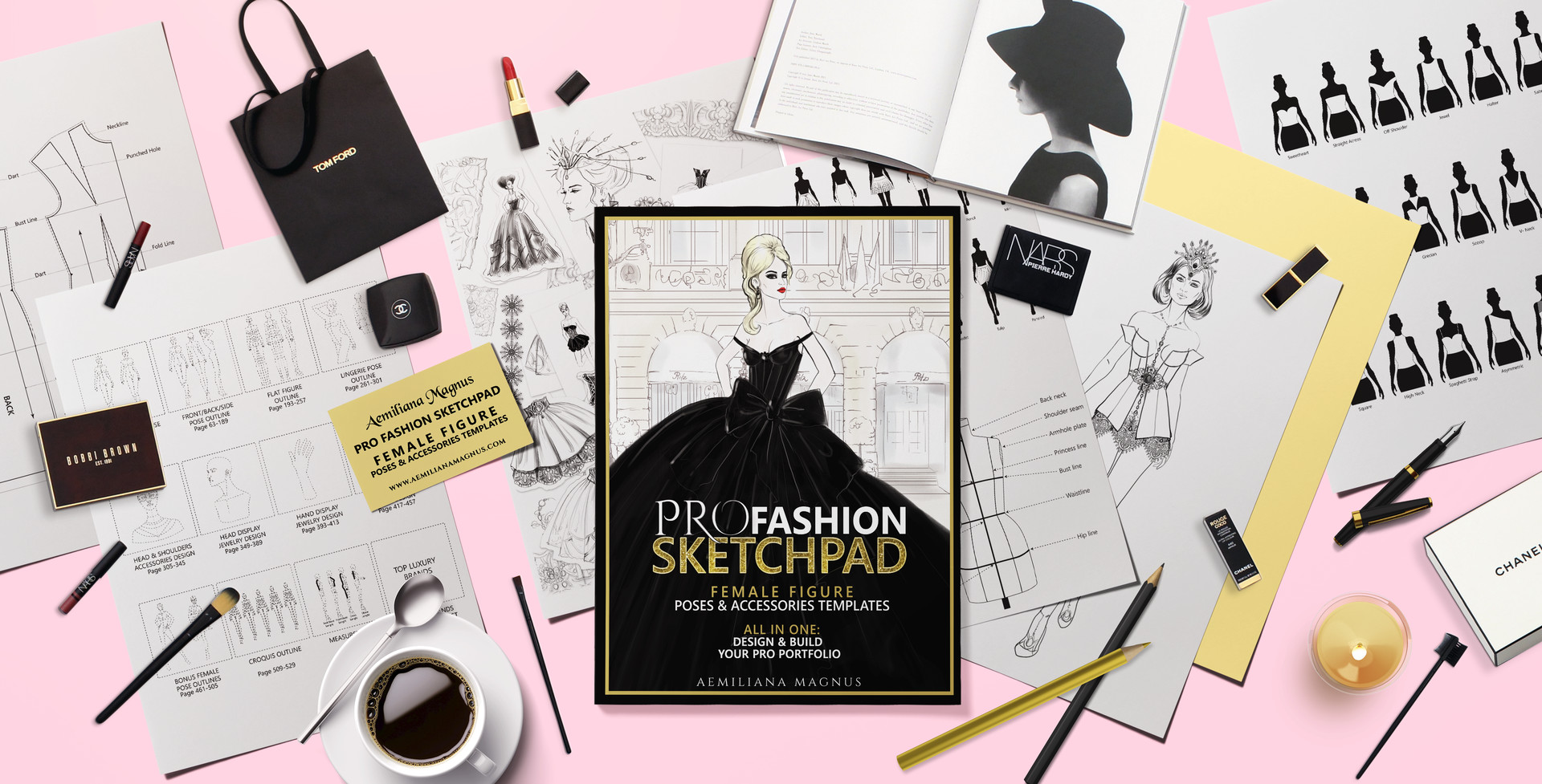 Artstation Pro Fashion Sketchpad Fashion Designer Sketchbook 600 Fashion Templates Aemiliana Magnus