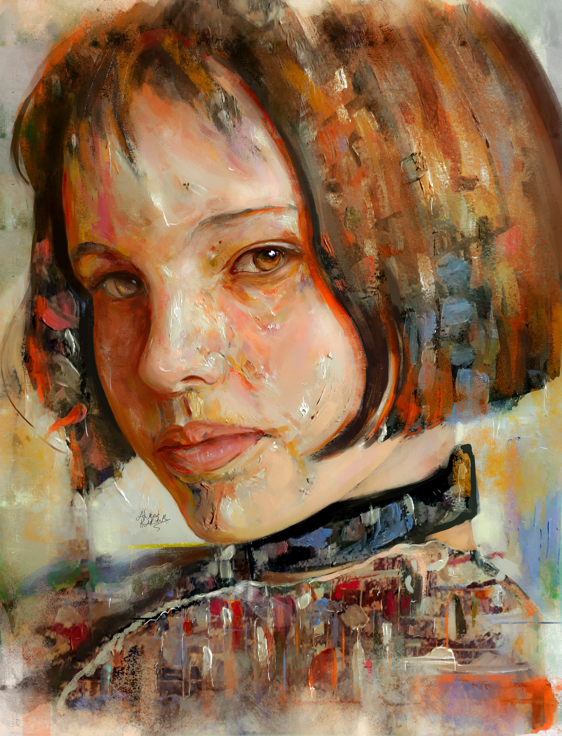 ArtStation - Mathilda ( mixed Media oil painting Digital painting )