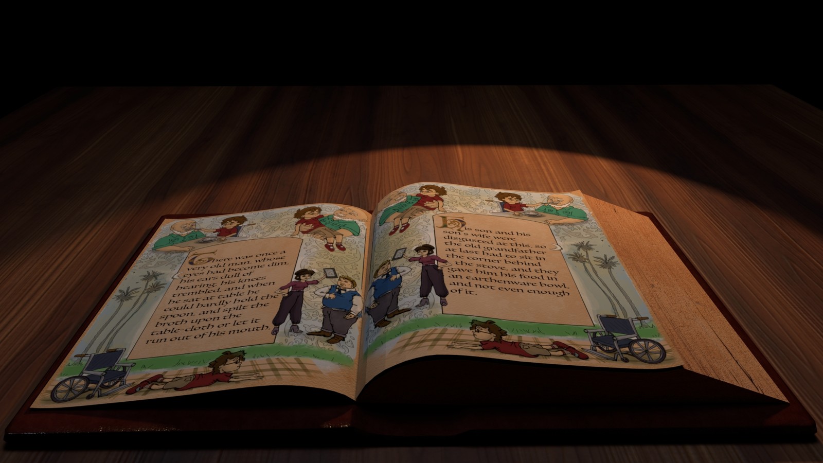 Animated book open