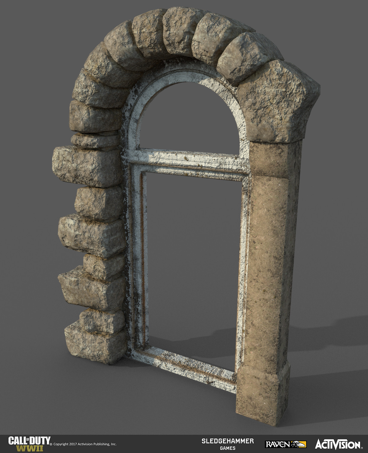 This is one of the modular window models I made for the train station. I created it in 3DSMax and I created the materials for it (along with a burnt variation) in Substance Painter. This image was rendered in Substance Painter.