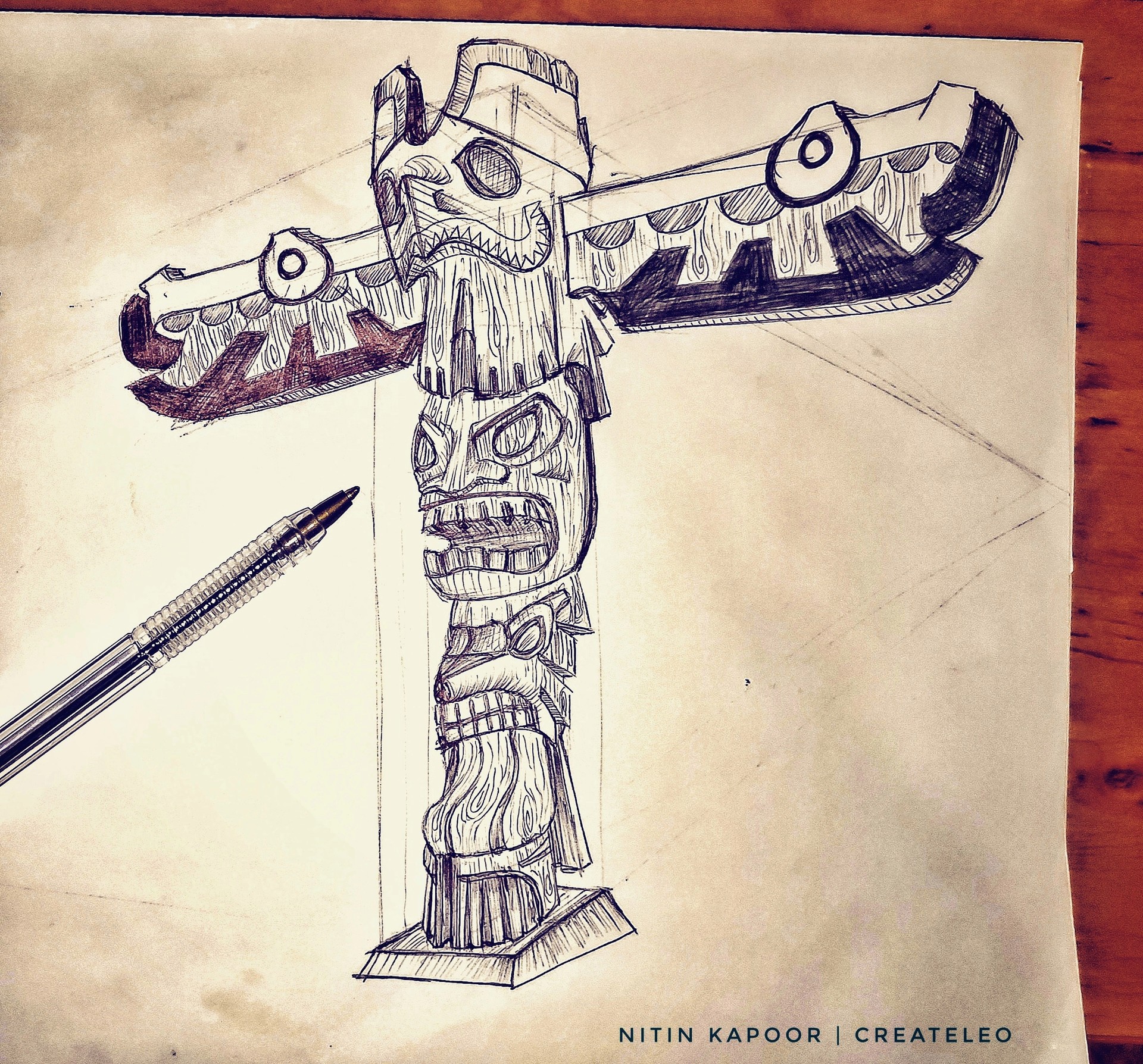 Artstation Canadian Totem Pole Nitin Kapoor