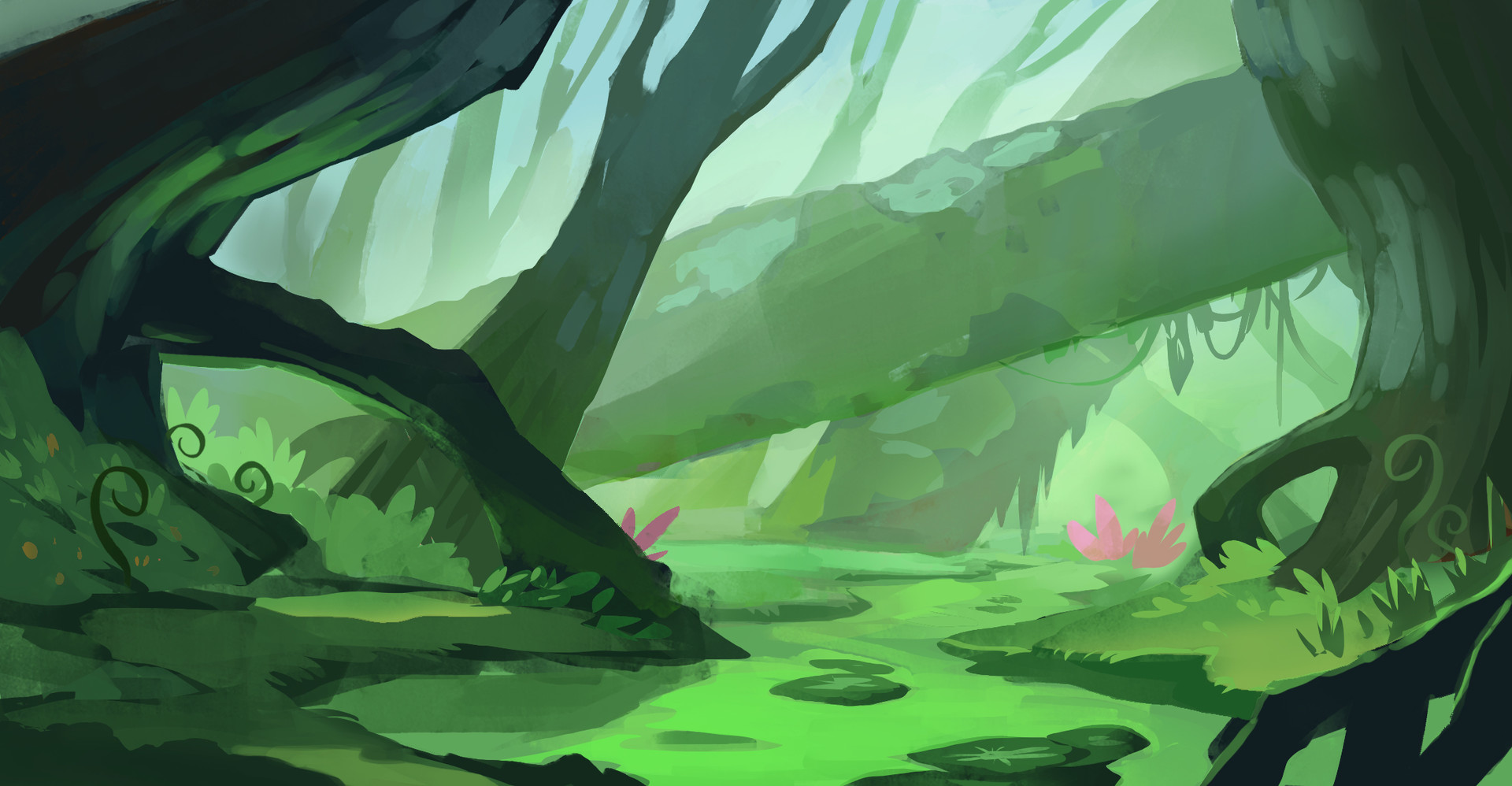 images Swamp Cartoon Background animation background paintings ilya