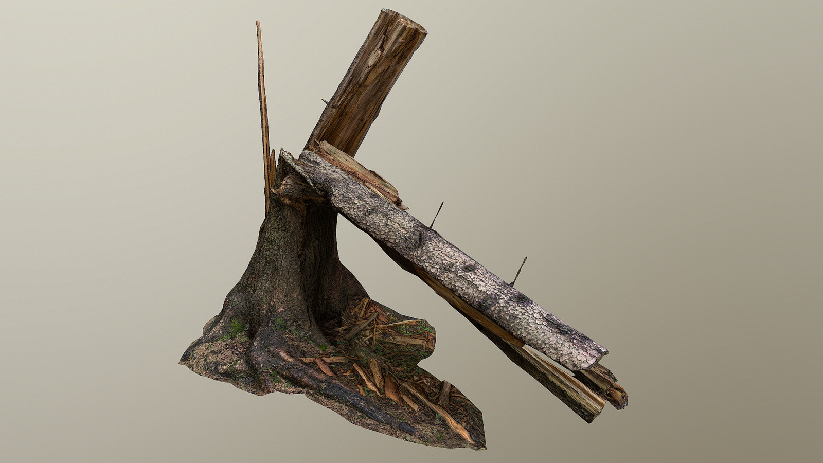 Broken tree. Поваленное дерево 2d. Наконечник дерево (2шт), сосна. Brake Tree.