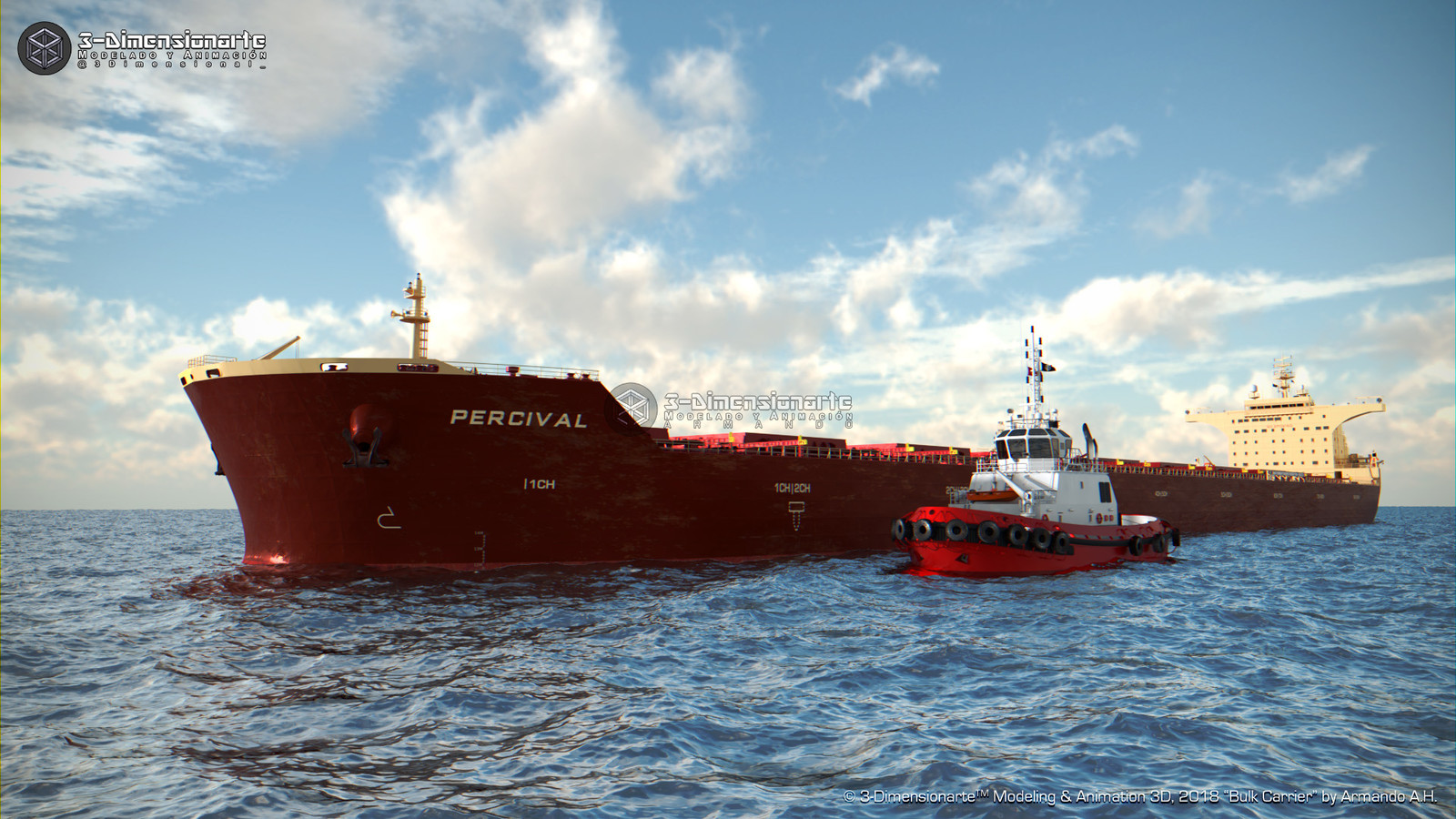 Bulk Carrier + Tugboat