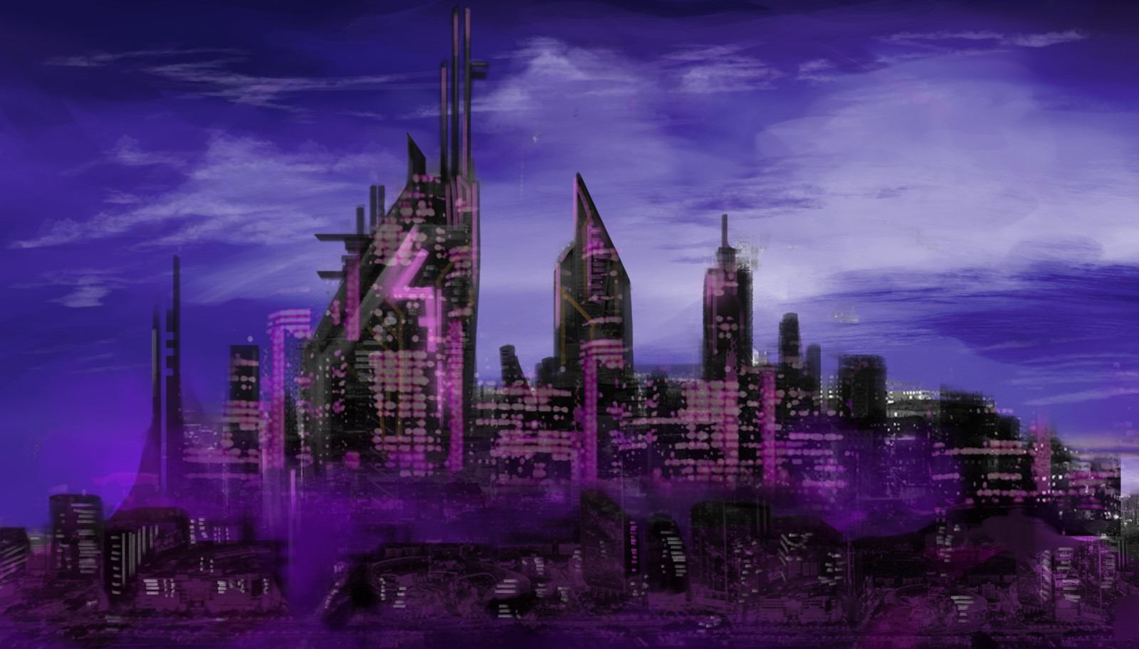Город будущего фиолетовый