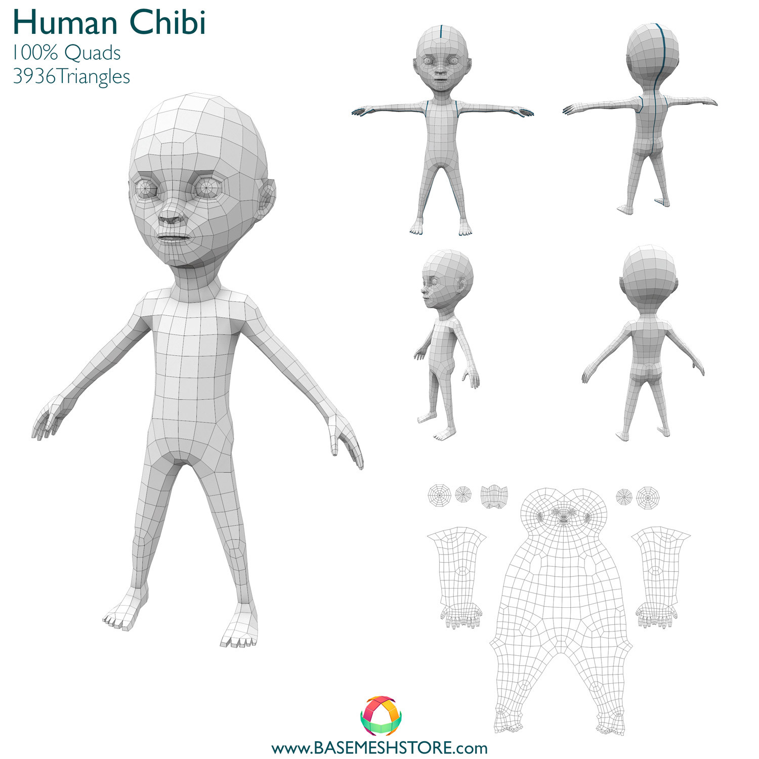 Base Mesh Store Human Chibi This pattern pack includes 3 different body bases: base mesh store human chibi