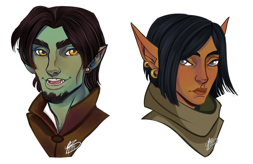 Orc Bard, Kaleb &amp; Wood Elf Ranger Syndra 