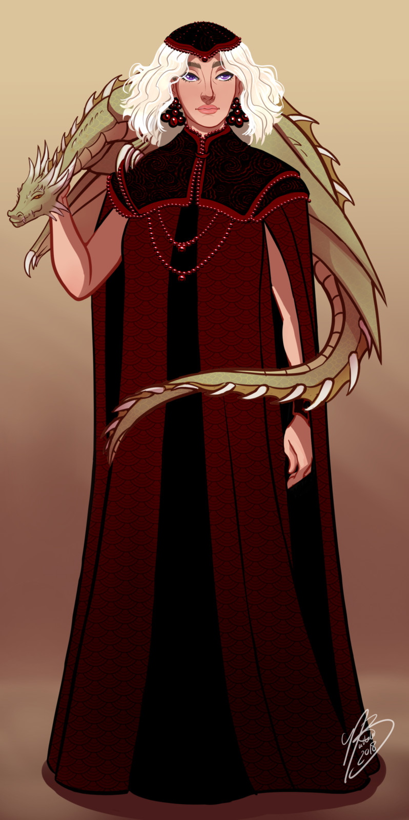 Daenerys Targaryen with her dragon Viserion 