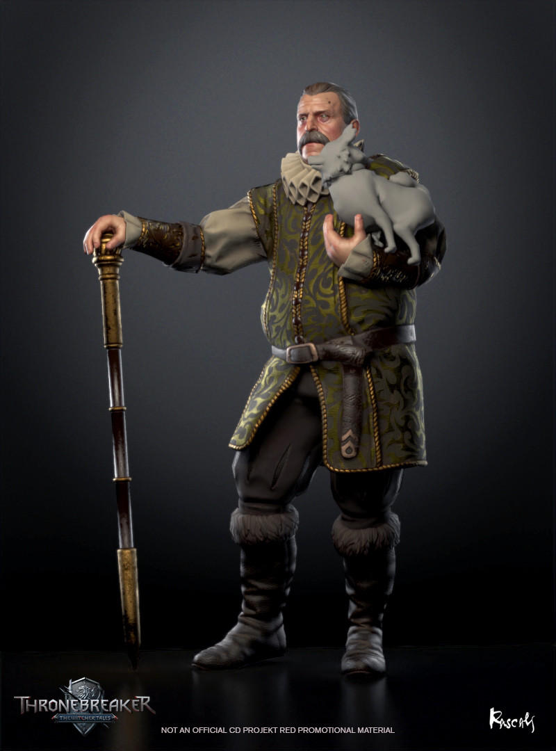 Caldwell appears in the game as an avatar in a battle. He actually occupies little screen space and thus his budget is only about 8K polygons. We compensate for this fact with PBR materials and carefully distributed shapes. How do you like him?
