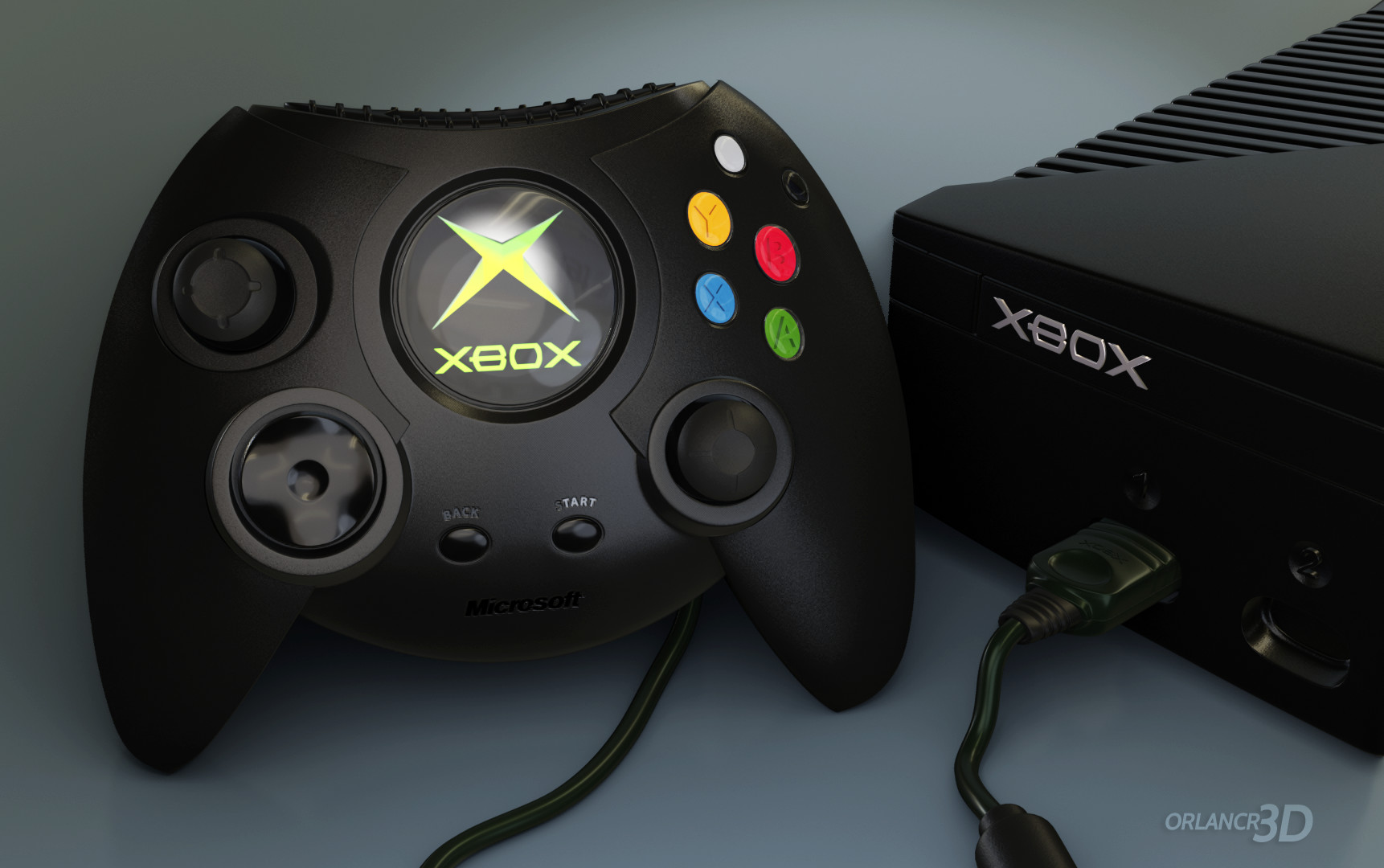 Artstation Xbox Classic With Duke Controller Orlando Esquivel
