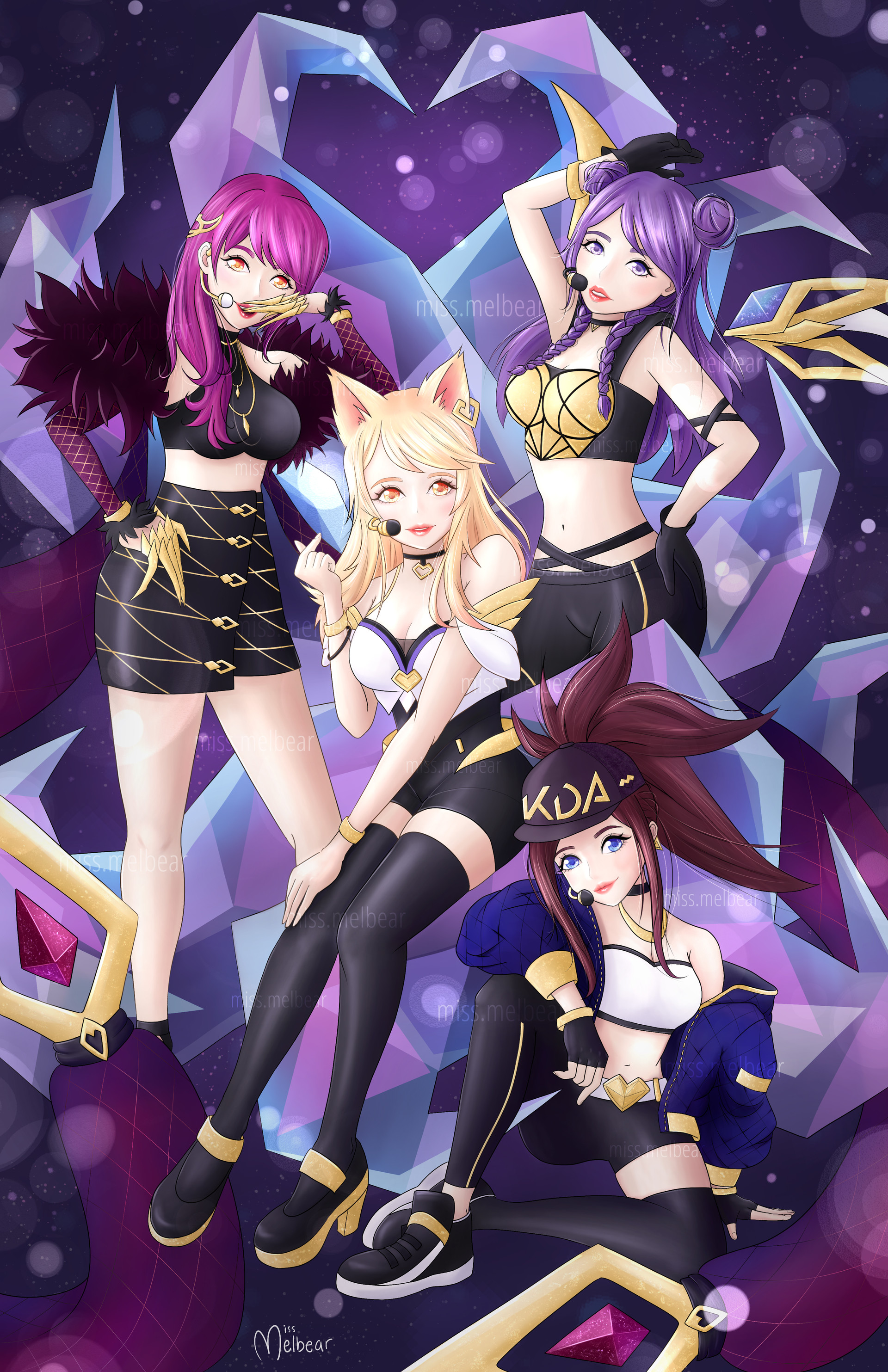 Artstation K Da Pop Stars Ahri Akali Evelynn And Kaisa Melissa Chan