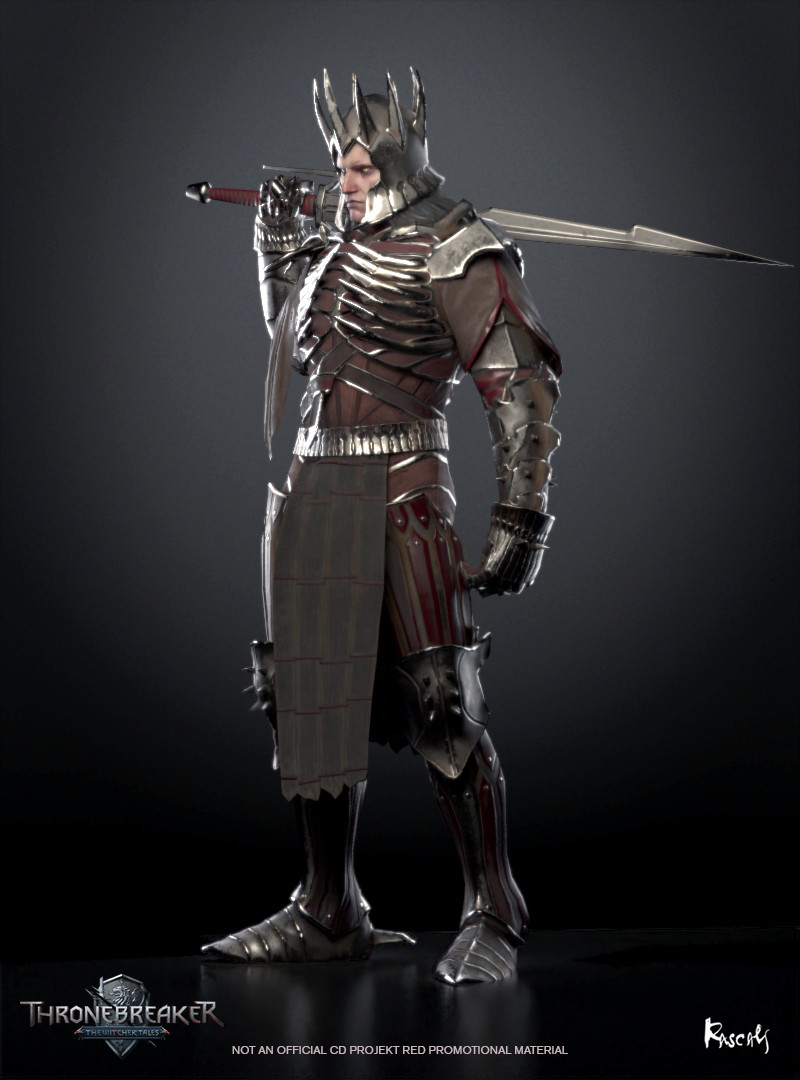 Eredin appears in Thronebreaker as an avatar in a battle. He actually occupies little screen space and thus his budget is only about 8K polygons. We compensate for this fact with PBR materials and carefully distributed shapes. How do you like him?