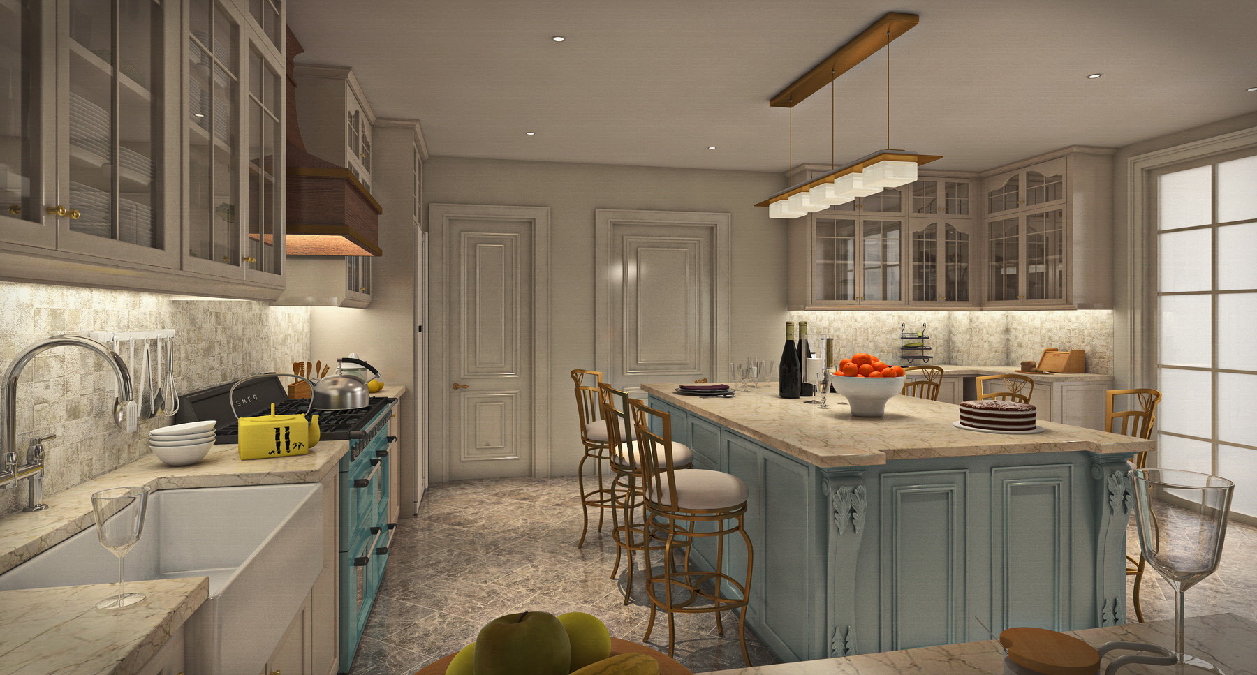 Rendforce Cg Luxury Kitchen Interior Renderings For Pelican Hill Houses At Istanbul Turkey